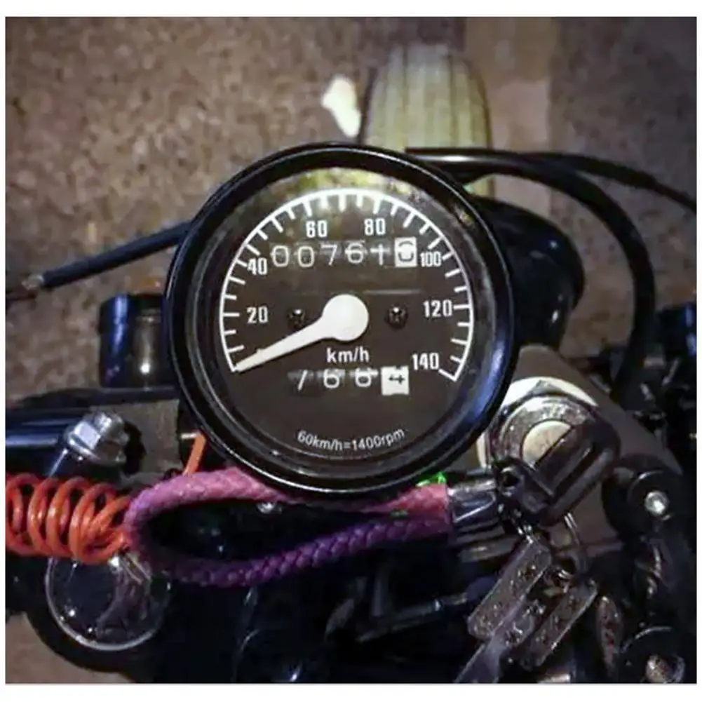 12V evrensel motosiklet kilometre sayacı takometre motosiklet tamir Vintage enstrüman Scooter Motor Retro siyah metre