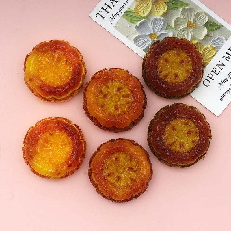 6/60pcs Simulated Decor Food Play Orange Slice Cheese Cake DIY Phone Case Hair Accessory Shoe Figurine Keychain Pendant