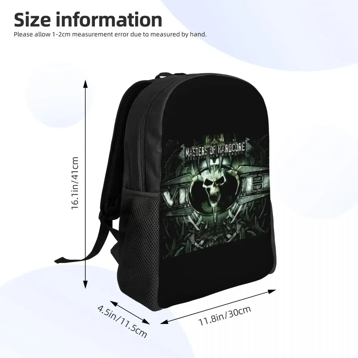 Custom Music Festival H-Hardcores Laptop Backpack Men Women Casual Bookbag for College School Students Gothic Classical Bag