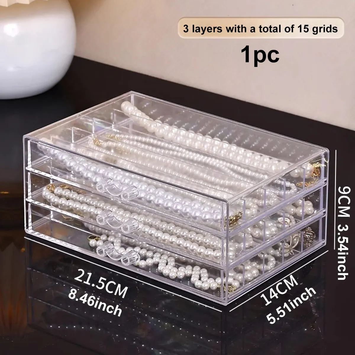 Transparent Necklace Storage Box for Jewelry