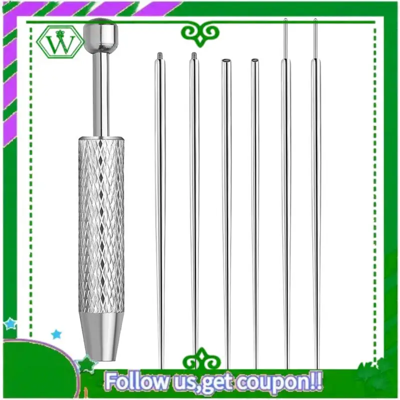 

A18P-Piercing Tool Kit Ball Grabber With 16G, 18G Stainless Steel Flat Back Earrings Applicator And Insertion Pins