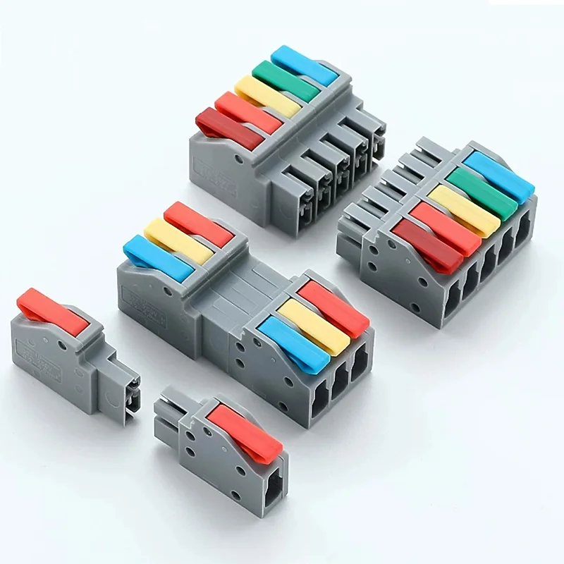 Pluggable Lever Wire Connector Spliceable Quick Wiring Terminal Block AWG24-AWG12 Universal Push-in Electrical Cable Connector