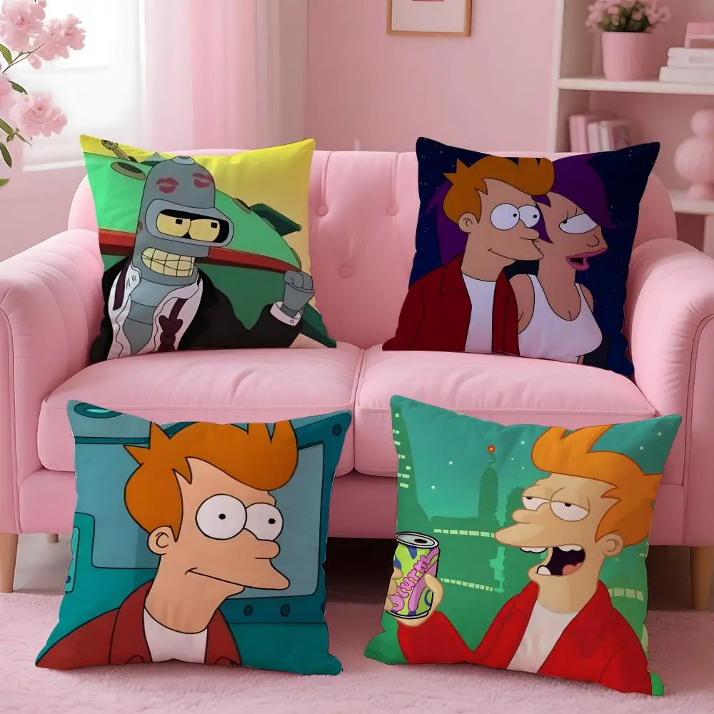 anime F-FuturamaS Cushion Cover Comfortable Reversible Pillow Cover Ideal for Car Sofa Bedroom & Beyond