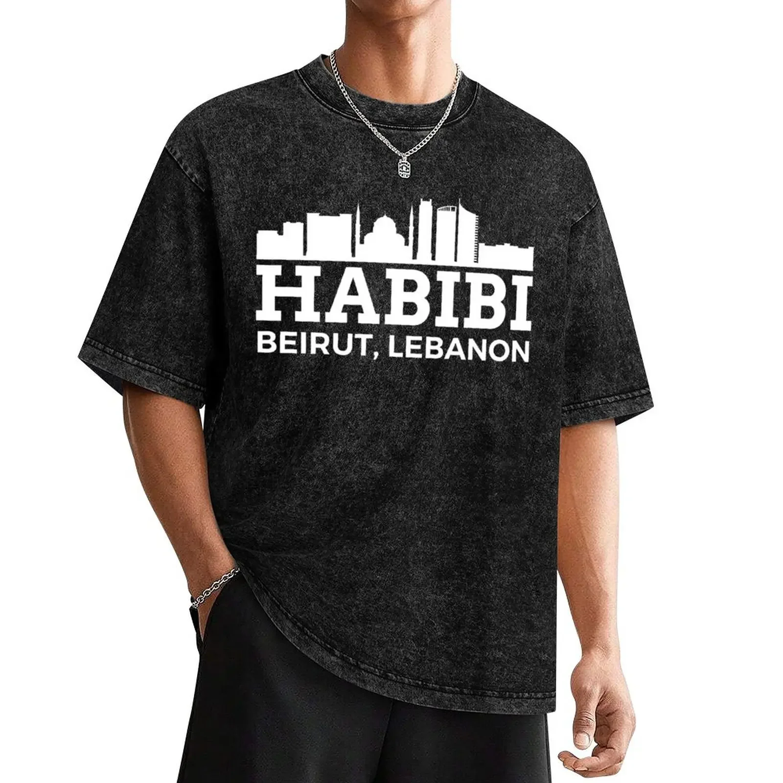 Beirut Shirt Habibi Love Lebanon Souvenir T-Shirt summer top vintage t shirts for men cotton