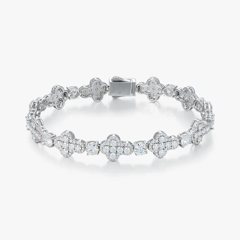 Hot sale S925 sterling silver D color moissanite cross tennis tennis chain Internet celebrity fashion trend bracelet