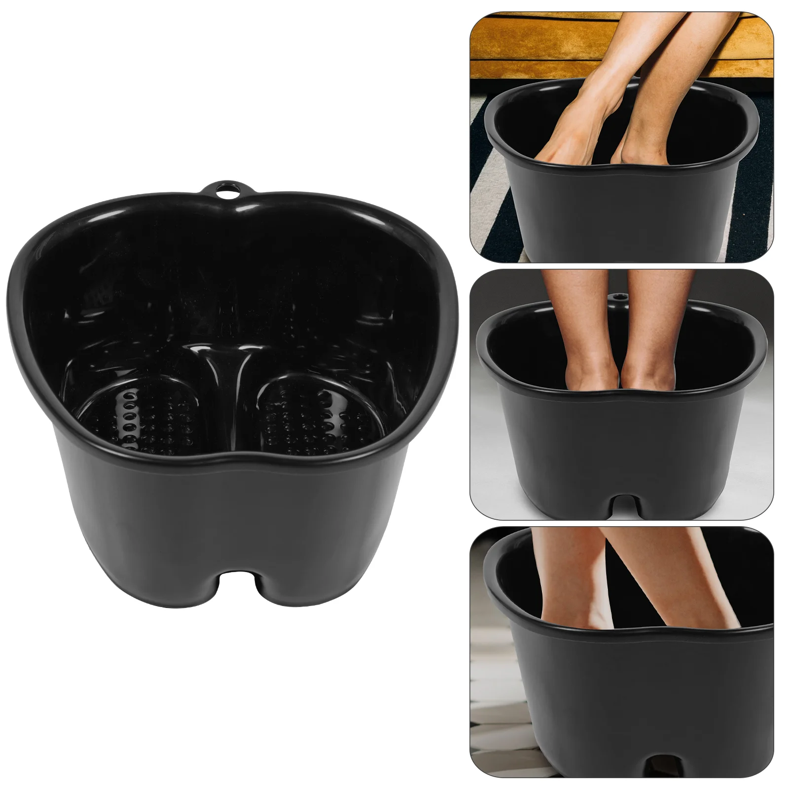 

Massager Foot Bath Soaking Basin Flash Bucket Washing Black Bathing Barrel Travel