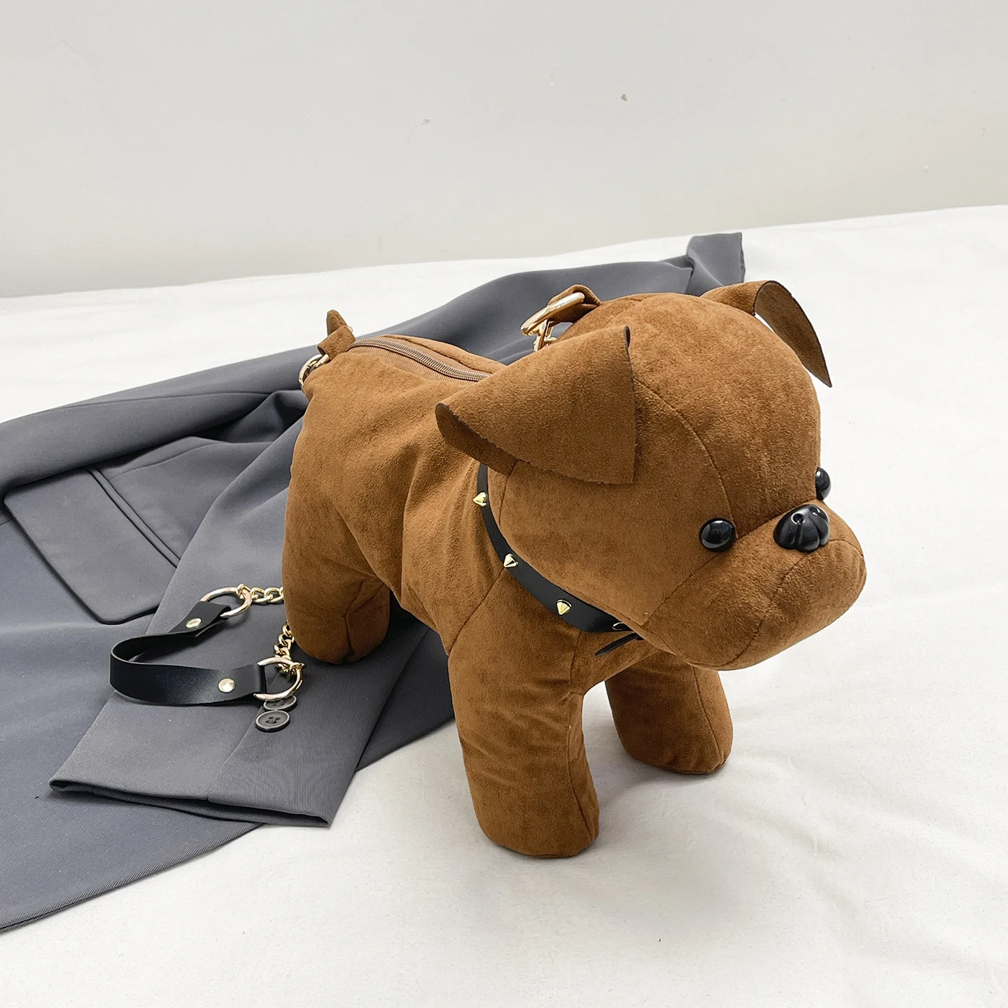 

Корейская замшевая сумка-игрушка в форме животного (собака), повседневная модная сумка через плечо для телефона, женская сумка для досуга