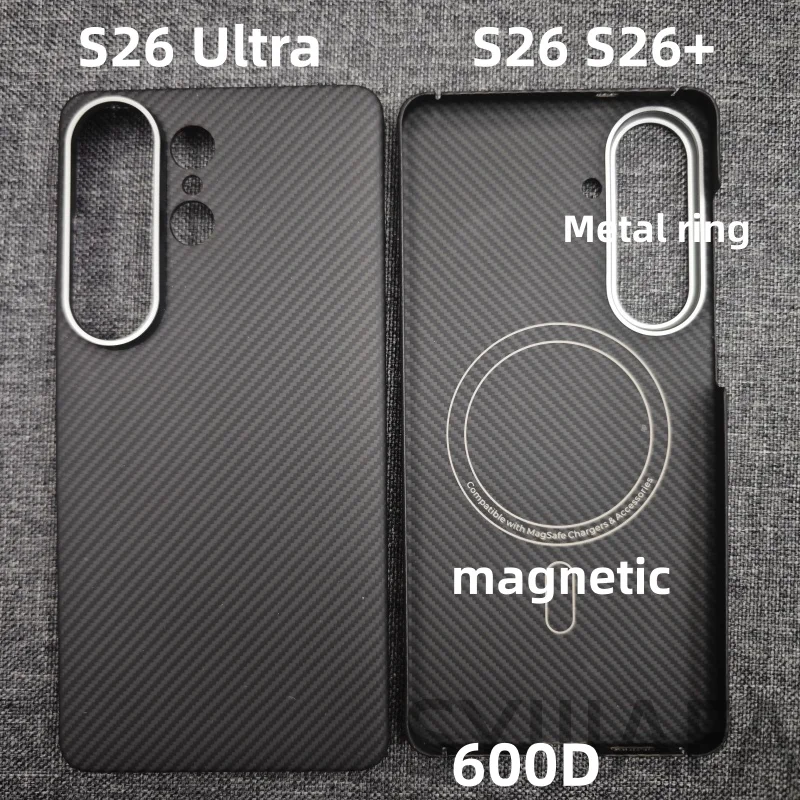 Aramidowe etui magnetyczne do Samsung Galaxy S26 Ultra, etui Magsafe do Galaxy S26 S26+, magnetyczne etui z włókna węglowego i aramidu. — zdjęcie produktu 4