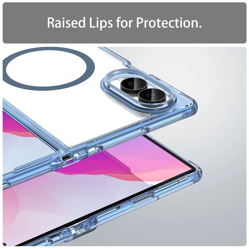 Case For Samsung Galaxy Z Fold 8 Magnetic Airbags Shockproof Hard PC + Soft TPU Non SlipTransparent Protective Phone Cover