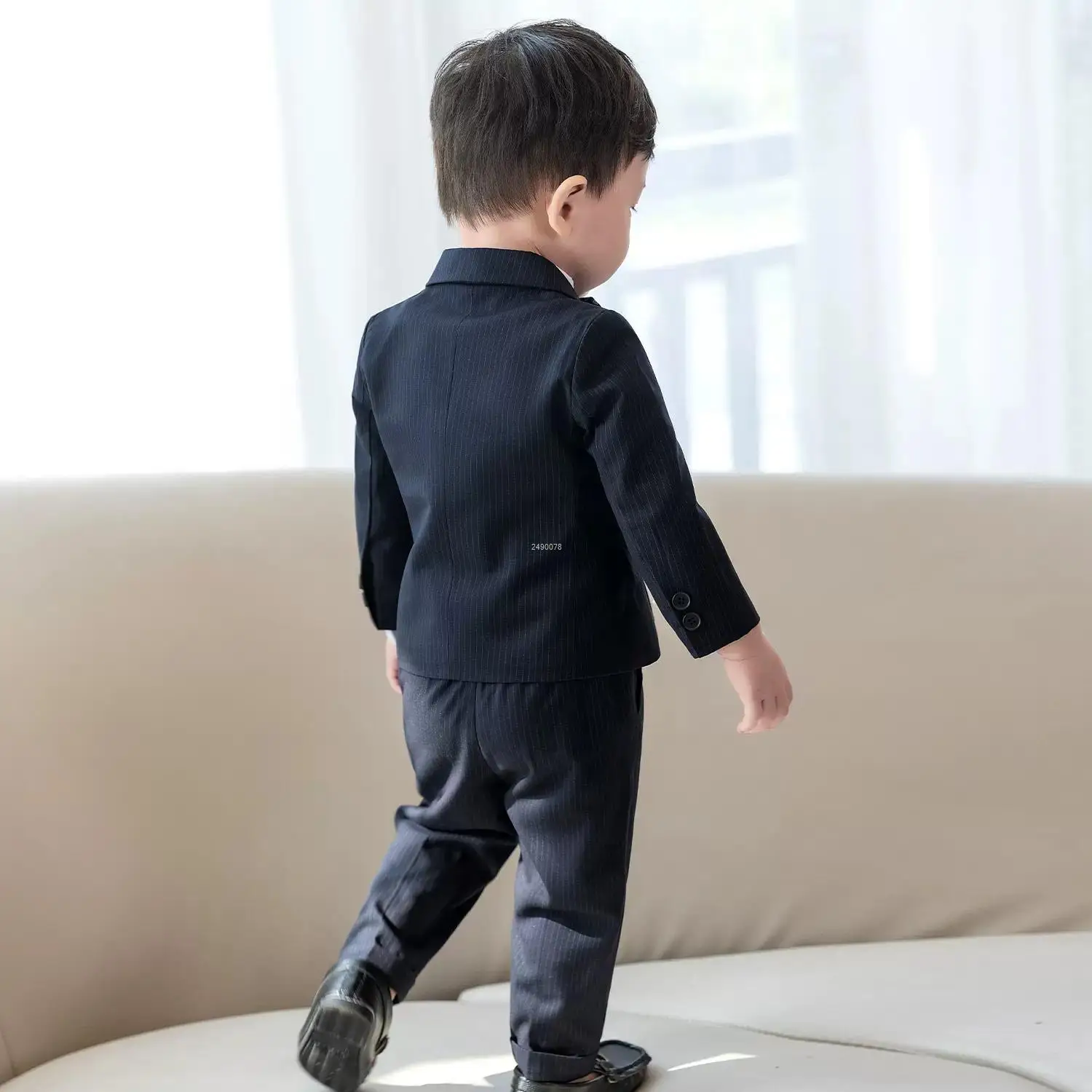 Kids 1 Year Black Birthday Dress Baby Boys New Year Photograph Suit Children Wedding Performance  Piano Party Blazer Tuxedo Wear