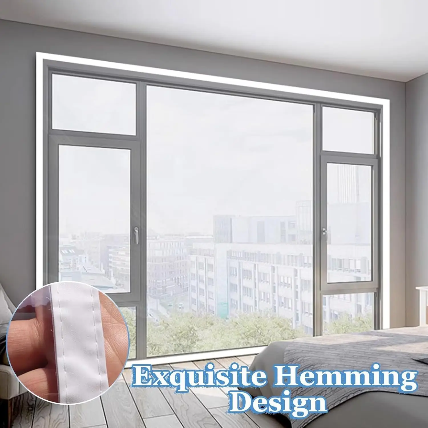 Household Curtains, Air Conditioning Partition Curtains, Curtains and Window Treatments, Easy to Install Without Drilling Holes