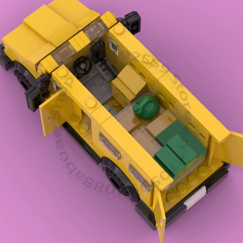 263 PCS Transport Car Armoured Cash Truck MOC Customize Modular Building Block Simple Model Creative DIY Assembly Toy Gift