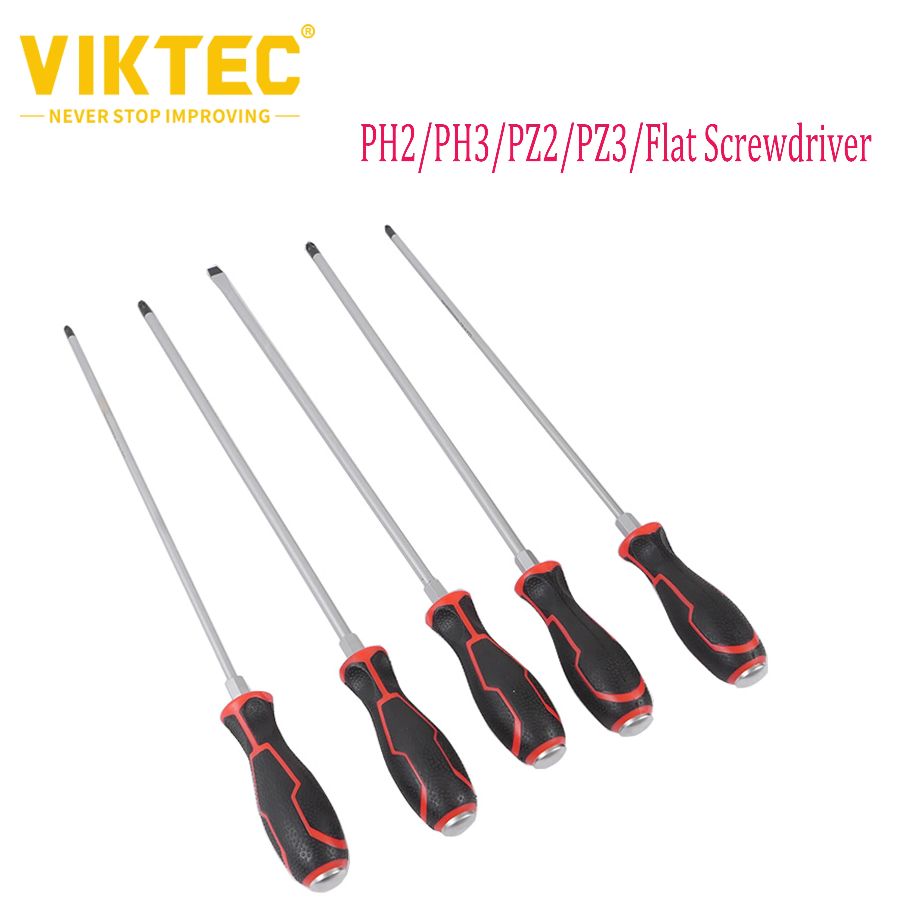 5pcs 450mm Long Torx Screwdriver Set With Hole Steel PH2/PH3/PZ2/PZ3/Flat Screwdriver Magnetic Screw Drive Home Repair Tools