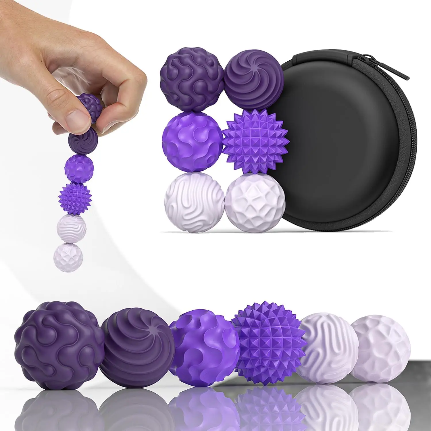 Magnetic Balls Fidget Toys Adults Textures Silicone Stress Balls Quiet Stress Relief Sensory Toys for Autism ADHD Anxiety