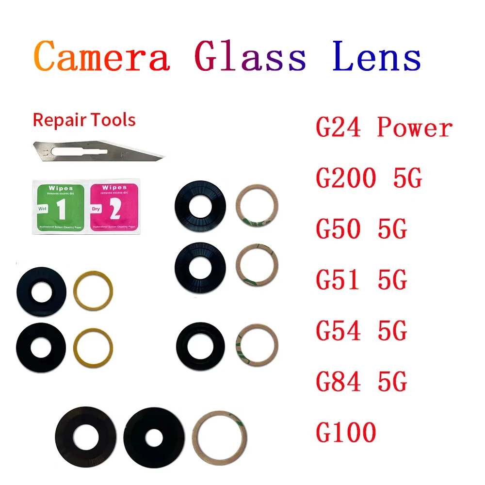 

Camera Lens For Moto G85 G100 G200 G62 G60S G54 5G G52 G51 5G G41 G24 Power G14 Rear Back Camera glass Lens With Glue Adhesive