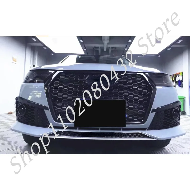 Modify for RSQ7 Style Car Front Grille Racing Car Upper Bumper Hood Mesh Body Kit Grid For Audi Q7 RSQ7 2016 2017 2018 2019