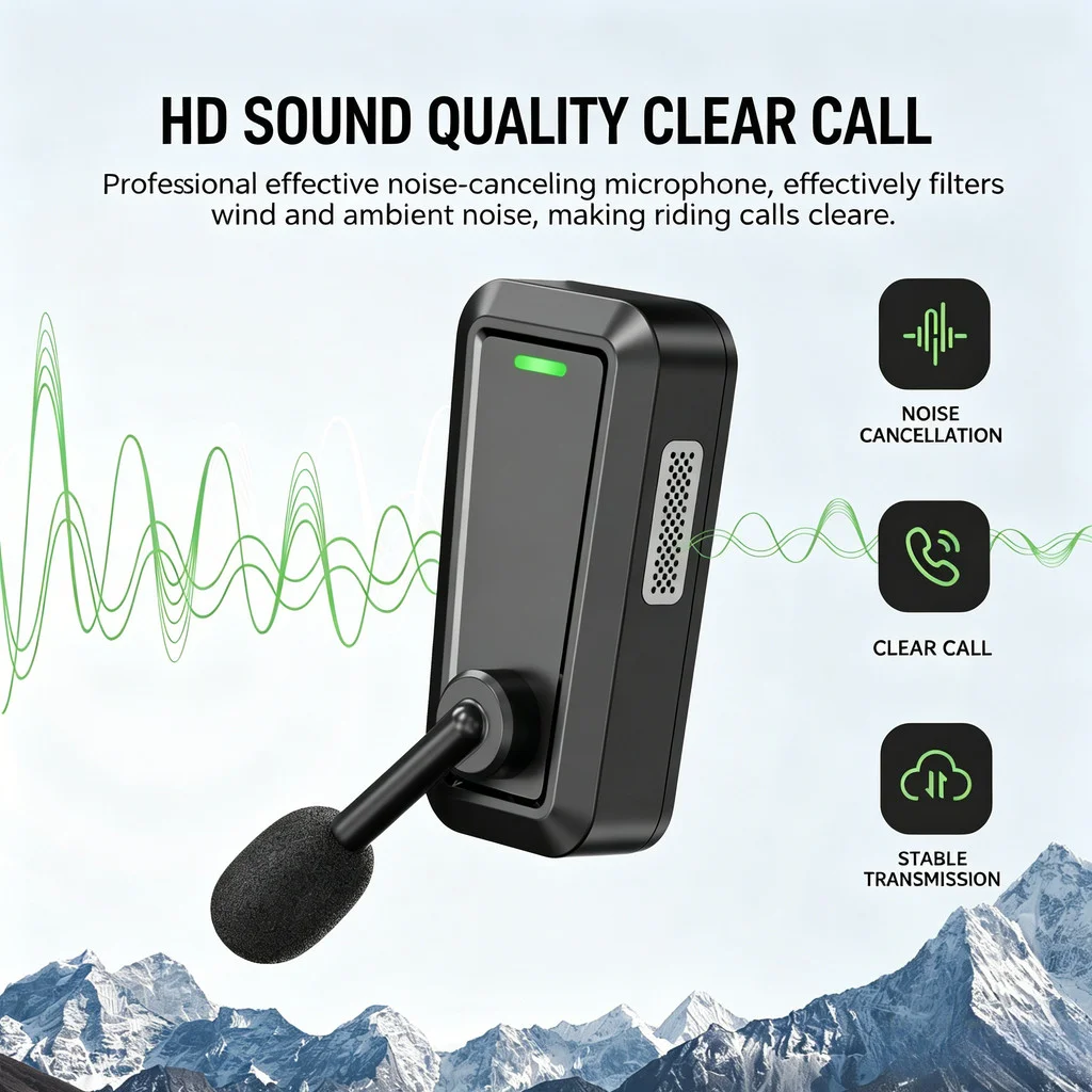 230mAh Helmet Intercom Wireless Bluetooth Earphones Music Sharing Outdoor Headset for Cycling Mountain Bike Ski Climbing Riders