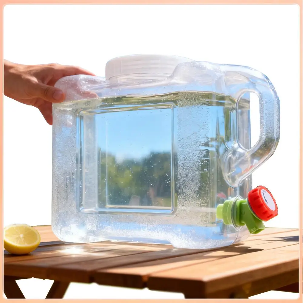 5L Emergency Water Storage Tank Lightweight Water Canister with Faucet with Handle for Camping Vehicle Car