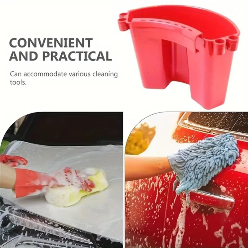 J1UL1N Universal Bucket Organizer Car Detailing Tools Towels Brushes Mitt Fast Easy Storage Kits External Hanging Wash Bucket