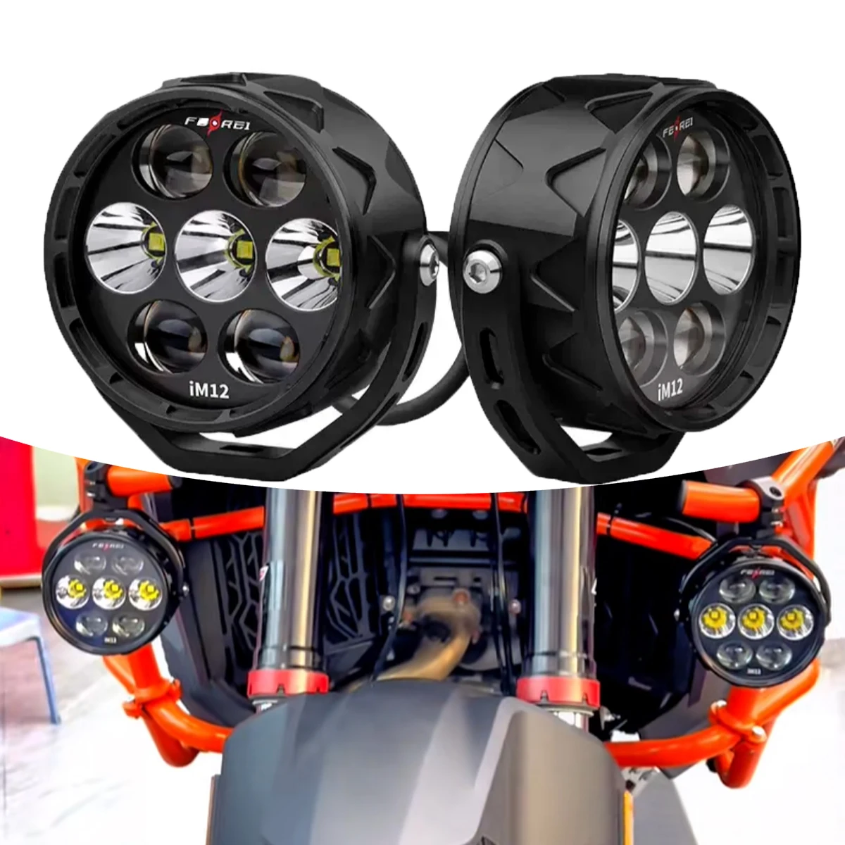 

R2025 Super Bright 120W Front Auxiliary LED Fog Light Kit IP68 Waterproof Motorcycle Spotlights For Motorcycle Bmw 1200 Gs