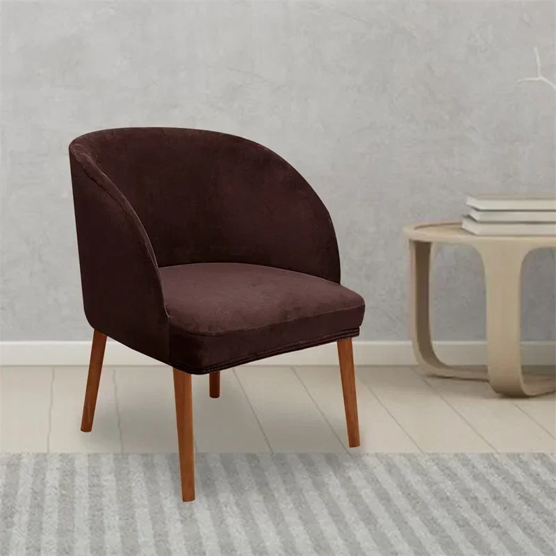 1/2/4/6PC Velvet Armchair Cover Elastic Dining Chair Cover Stretch Accent Curved Armrest Seat Slipcover for Hotel Wedding Office