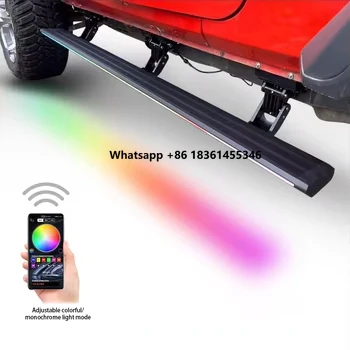 JK JL JT Threshold Running Board Phone APP Control  With LED Colorful Lights Electric Side Step