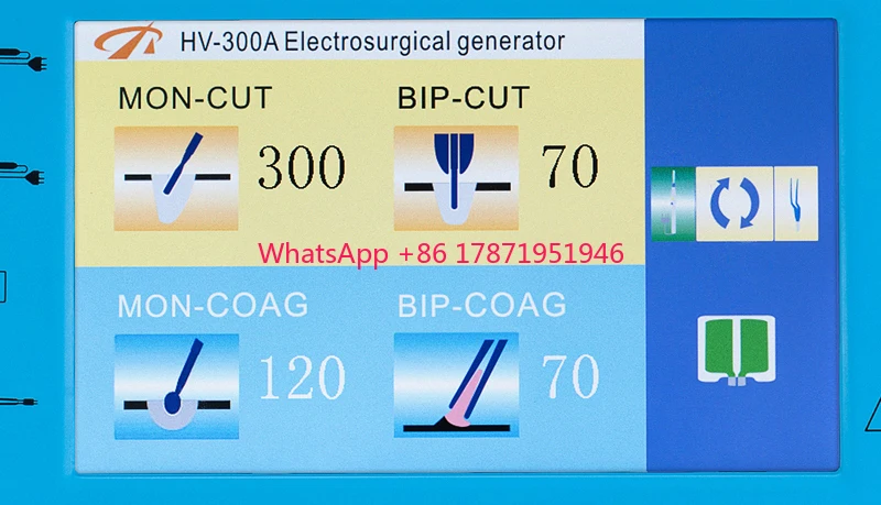 High frequency 300W LCD Touch Screen Electrosurgical Generator cautery device  Multifunction ESU Diathermy Machine