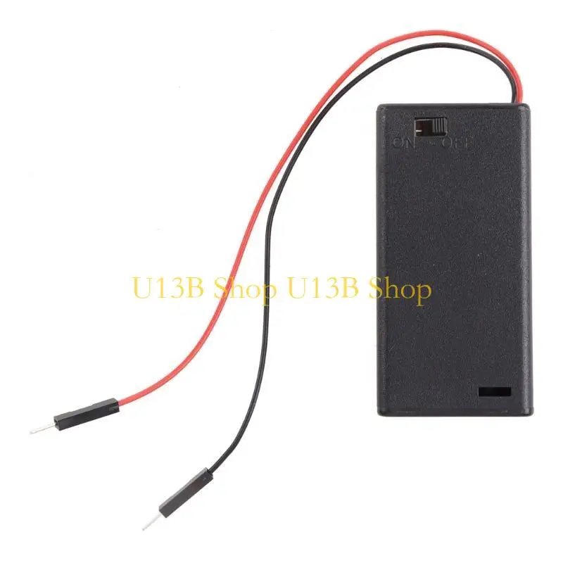 U13B AA Battery Case AA Battery Holder Box Case With Male Plug With On/off Switch