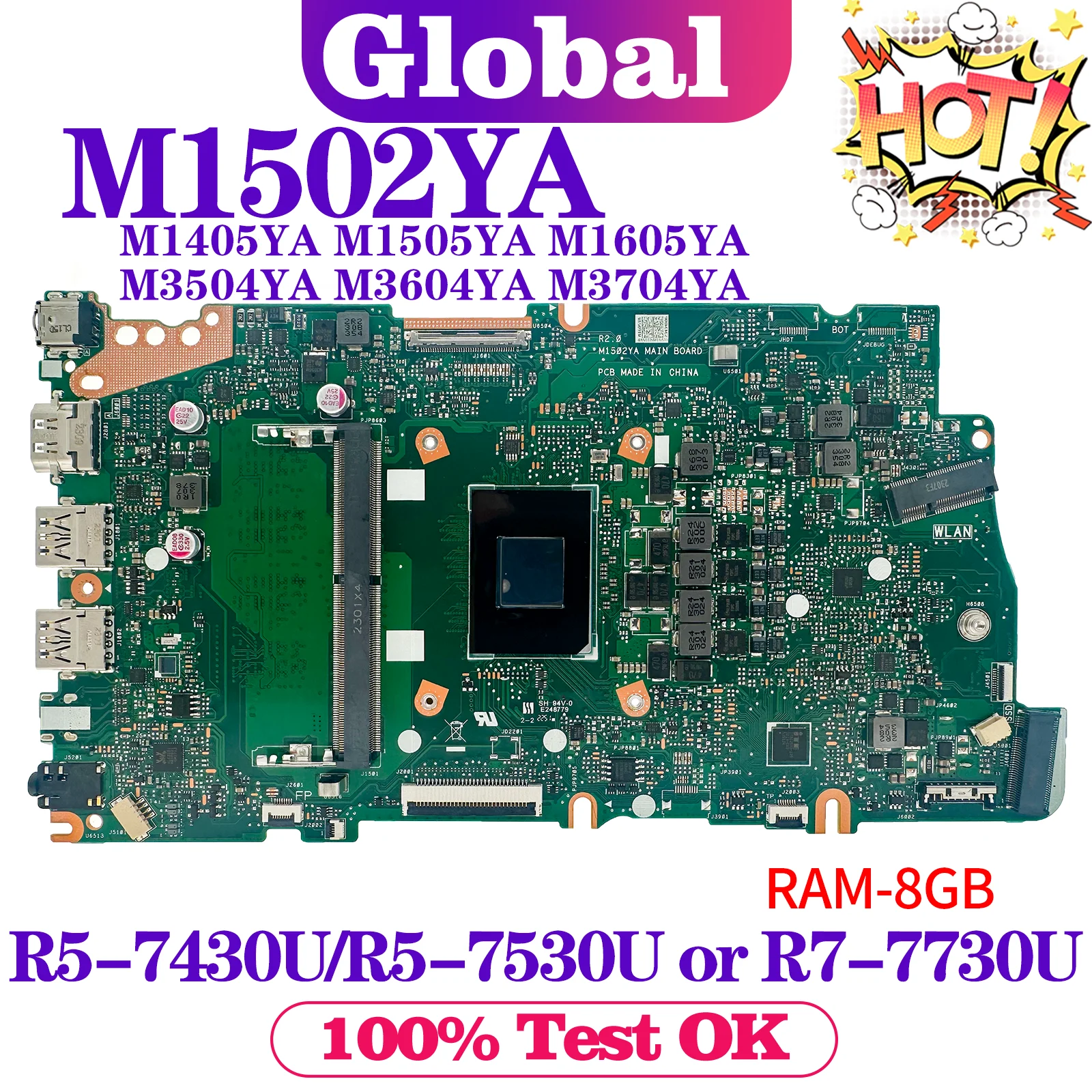 

Материнская плата для ноутбука M1502YA Материнская плата ASUS M1405YA M1505YA M1605YA D1502YA D1405YA D1505YA D1605YA M3504YA M3604YA M3704YA