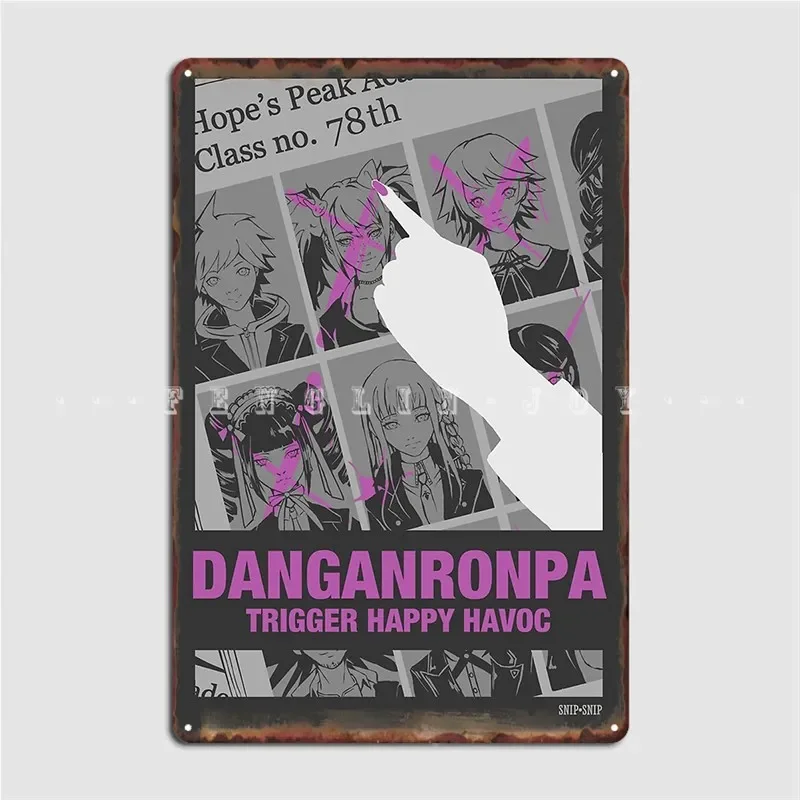 Danganronpa Trigger Happy Havoc Metal Sign Custom Cinema Living Room Pub Garage Wall Decor Tin Sign Posters