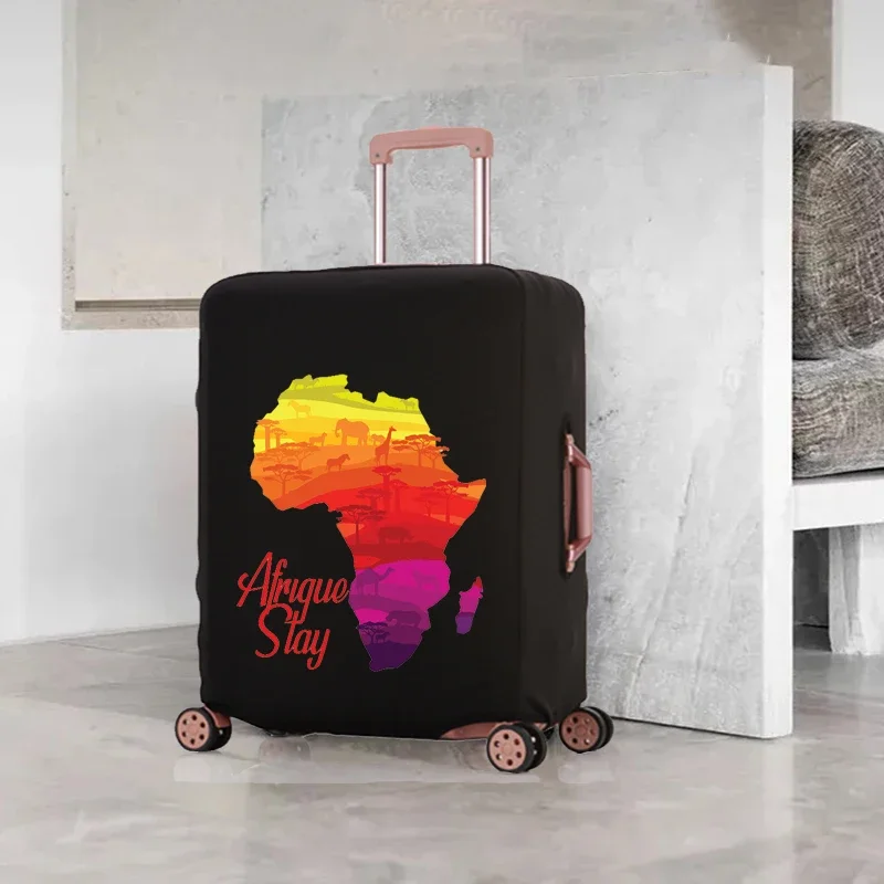 Africa Map Luggage Cover Elastic Protective Cover Removeable Protective Cover Dust-proof Suitable for 18-32 Inch Travel Suitcase