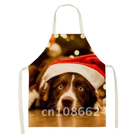 

Apron Sleeveless Cooking Kitchen Household Pattern Dog and Cat Pet Christmas Antifouling Room Outdoor Cleaning Tool