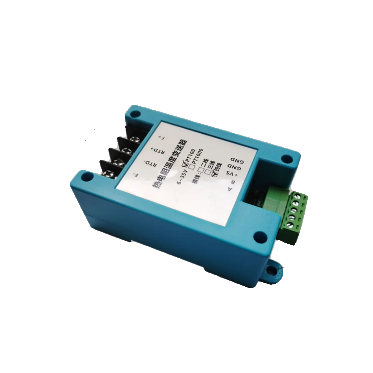 PT100/1000 Thermistor Temperature Acquisition Sensor Transmitter Supports 2/3/4 Wires RS485 Modbus
