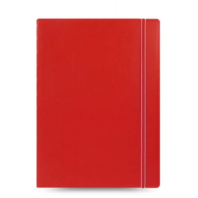 A+ Filofax Tamanho A4 Recarregável Couro-Olhar L governado Caderno Livro Diário Vermelho - 115023