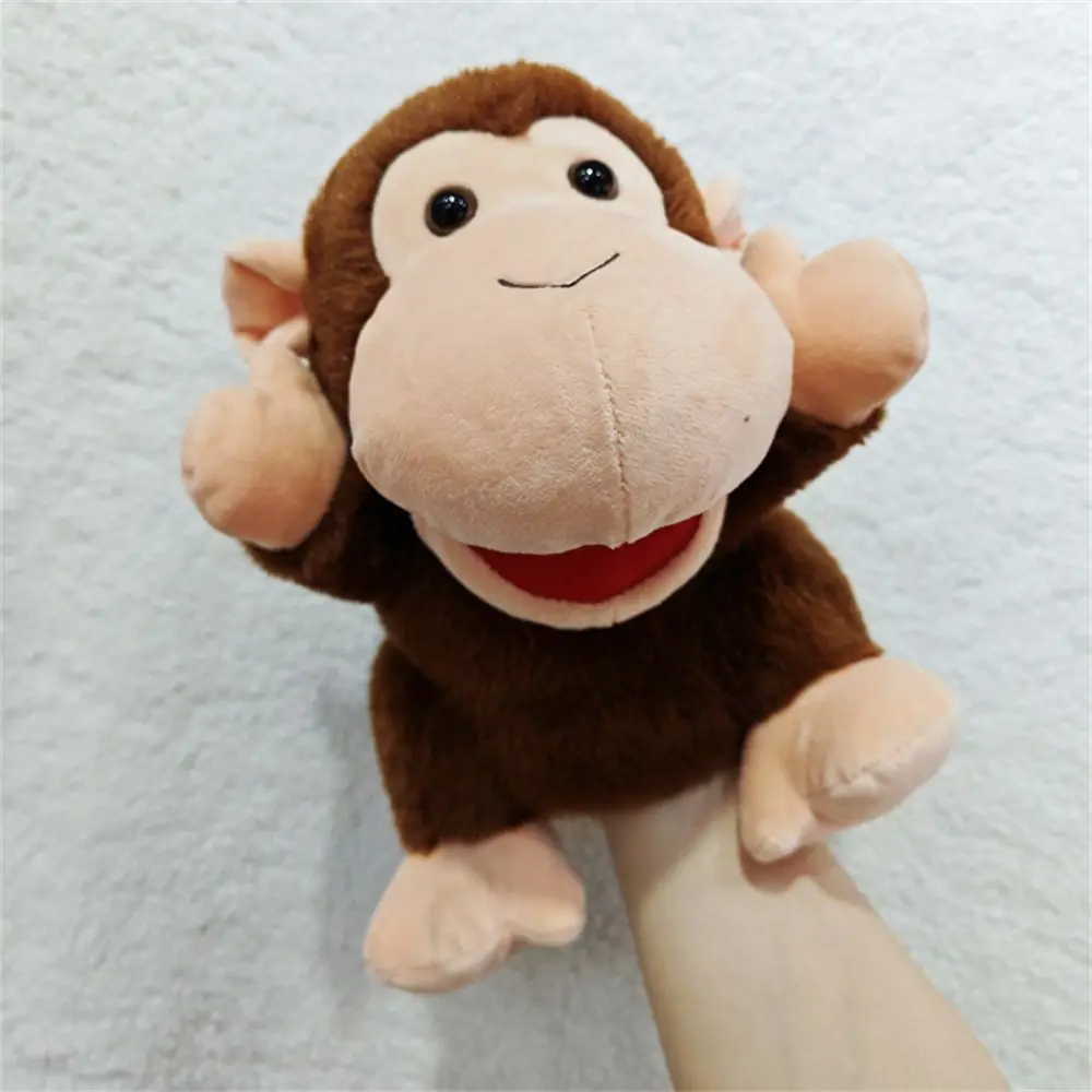 Children Gift Jungle Animal Animal Hand Puppets Movable Mouth Monkey Leopard Plush Hand Doll Elephant Lion Soft Plush Preschool