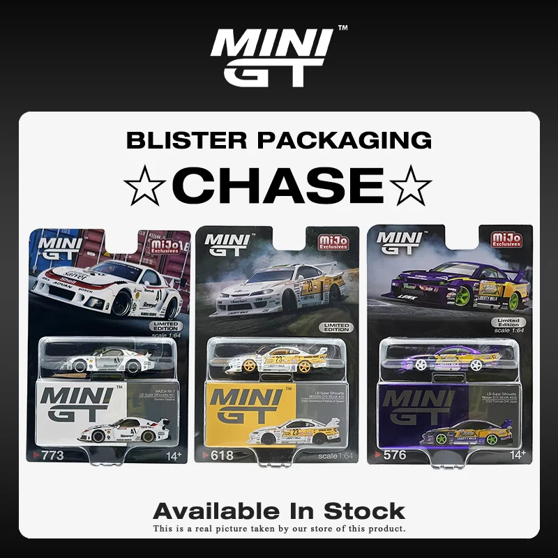 ** CAJA ** MINIGT 1:64 GTR R35 SILVIA S15 RX7 FD3S LBWK KUMA Skyline Kenmeri KPGC110 juguetes de modelo de coche fundido a presión