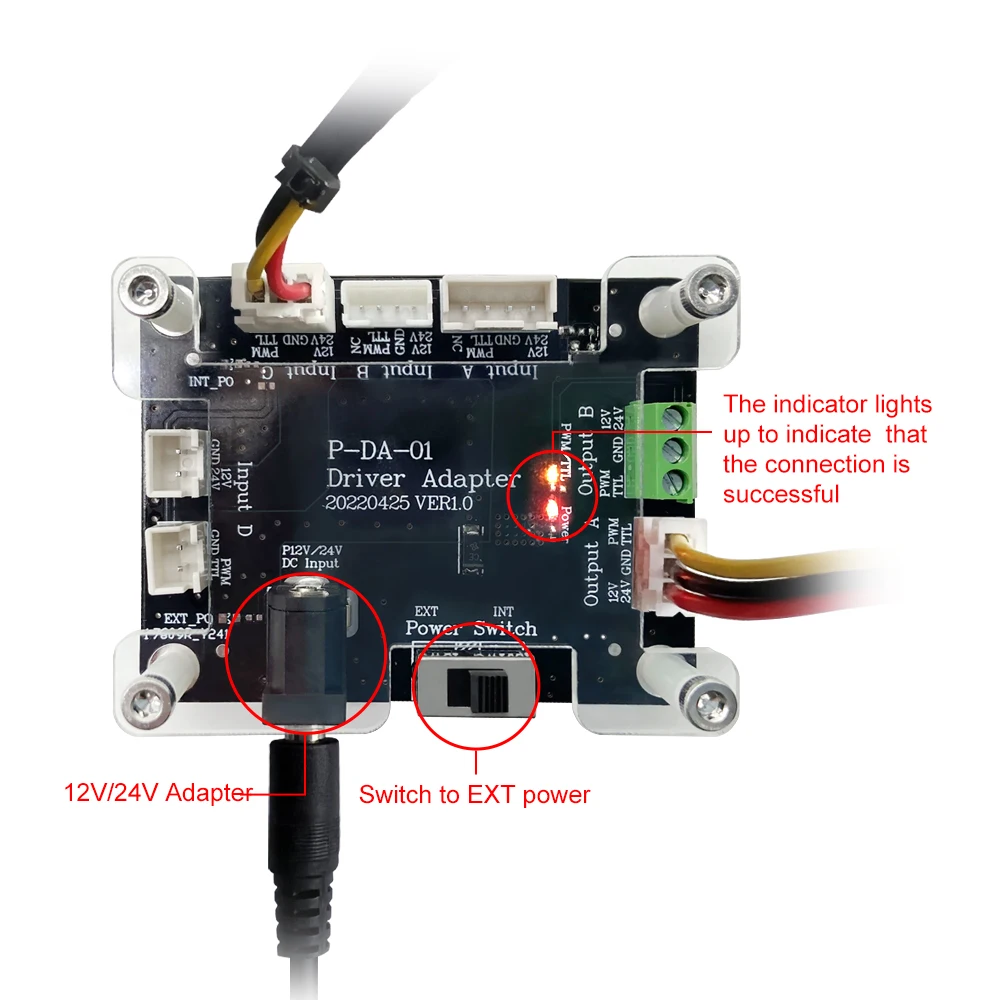 Árbol láser 20W 40W 80W módulo láser adaptador de interfaz conector de placa soporte para máquina cortadora de grabador 2Pin 3Pin 4Pin