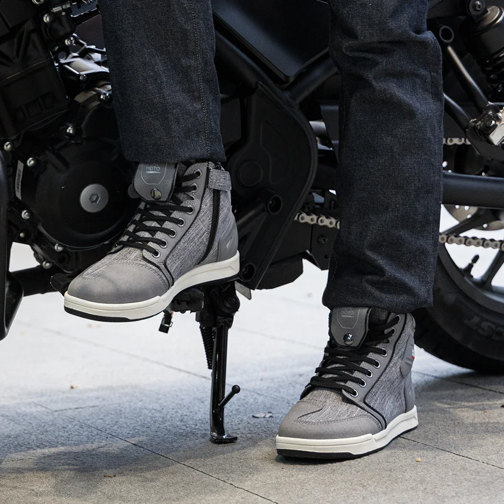 KEMIMOTO Motorrad-Reitstiefel für Herren, Sommer-Pendlerschuhe, Turnschuhe, rutschfester Schutz, atmungsaktiv, lässige Reitausrüstung – Detail 18
