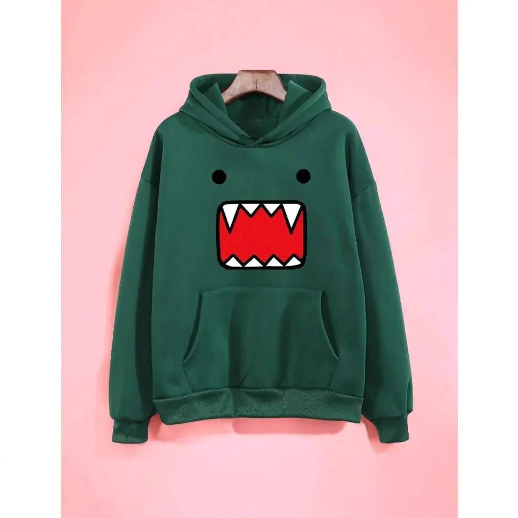 لطيف دافئ دومو كون للجنسين هوديي أنيمي البلوز الشارع نمط البوليستر كم طويل مقنع منتصف الوزن مطبوعة عارضة أعلى