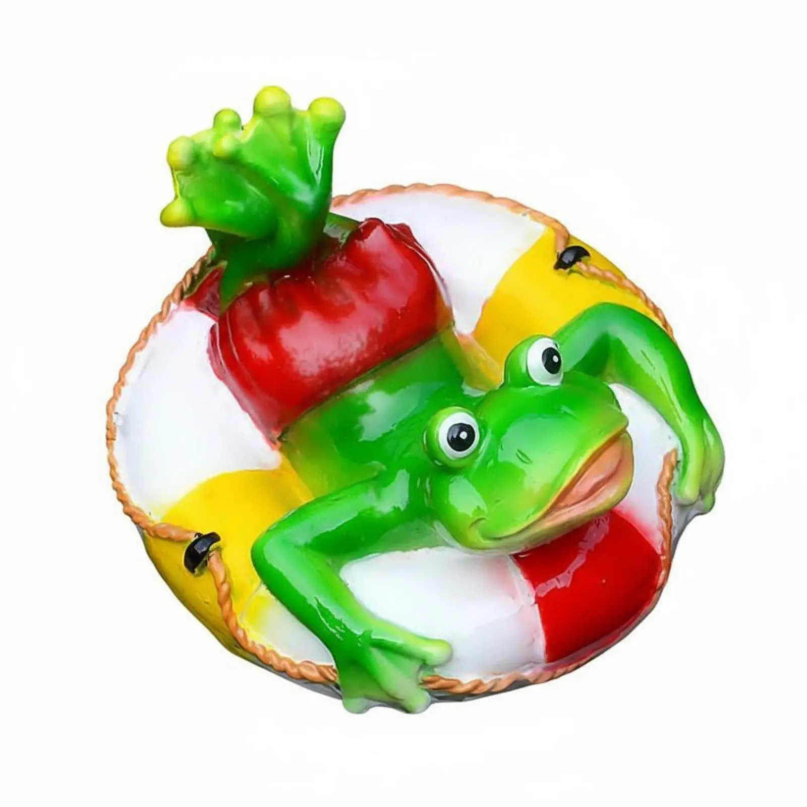 Charming Resin Frog Figurine Buoyant Pond Accessory Weatherproof Green Sculpture for Fish Tank Water Garden Landscape Decoration