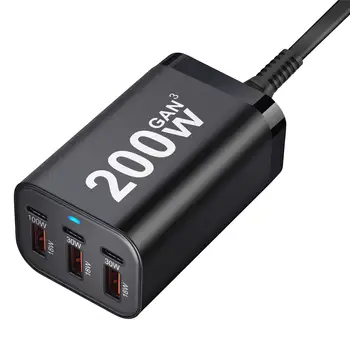 USB-C Rychlý 200W 6portový nabíjecí GaN napájecí adaptér pro iPhone 14/13/12, Samsung Galaxy S23/S22/S21 10 nejlepší prodej Napájecí adaptér USB-C - №7
