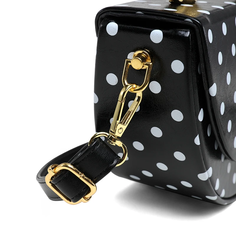Designer Kleine Satteltasche mit Kurzem Henkel, Handtasche, Modische Polka-Dot Schultertasche, Y2K Trend Damen Party Clutch – Detail 11