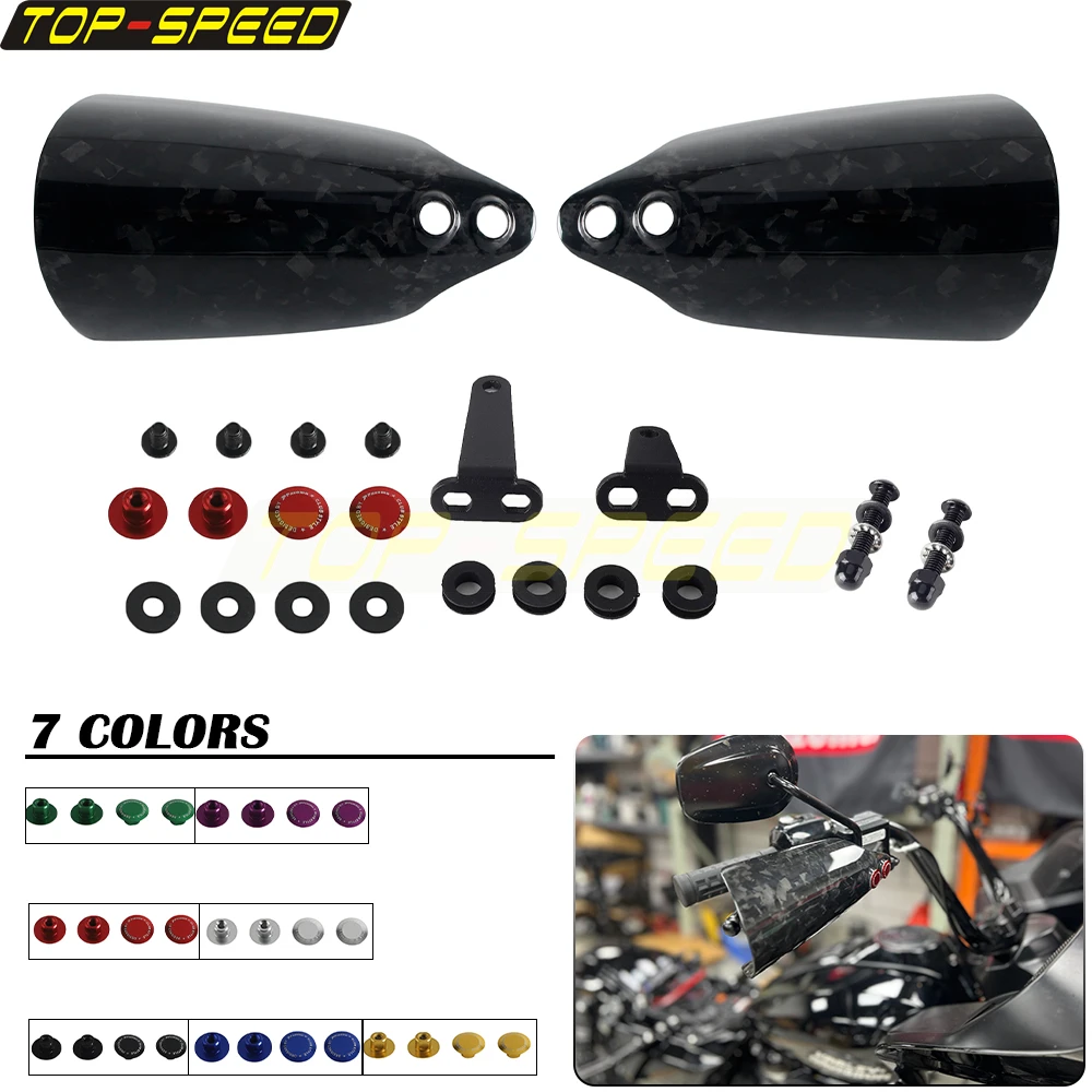 For Harley Touring FLHX FLHXST FLHXSE FLHXS FLHTP FLHT 2021-2023 Motorcycle Handguards Carbon Fiber Hand Guards Hands Protector