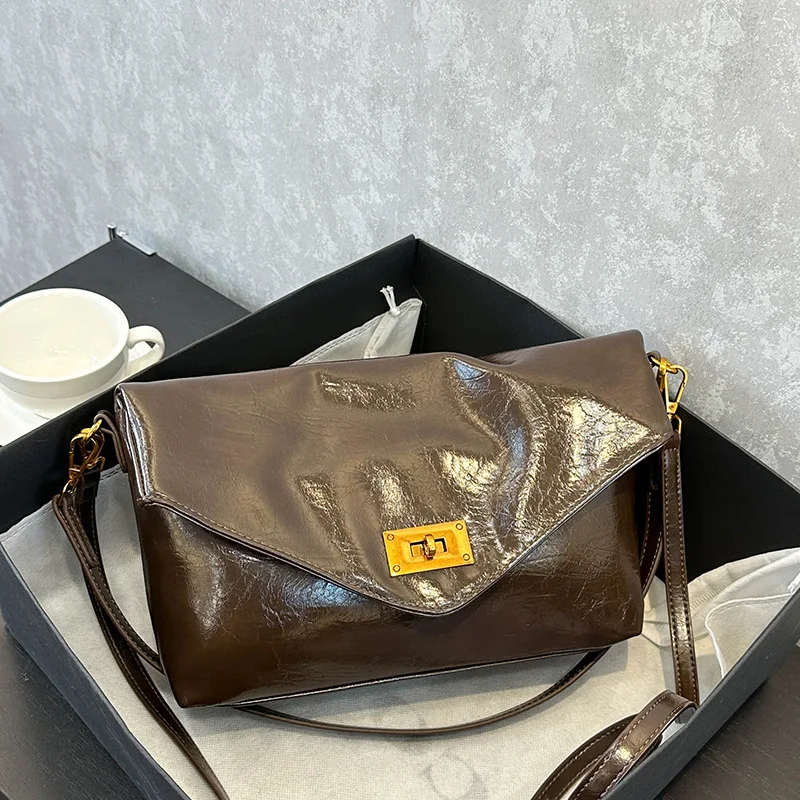 

Сумка-тоут из вощеной кожи 2025 года, просторная женская сумка с верхней ручкой, офисная сумка через плечо, универсальная сумка для подмышек