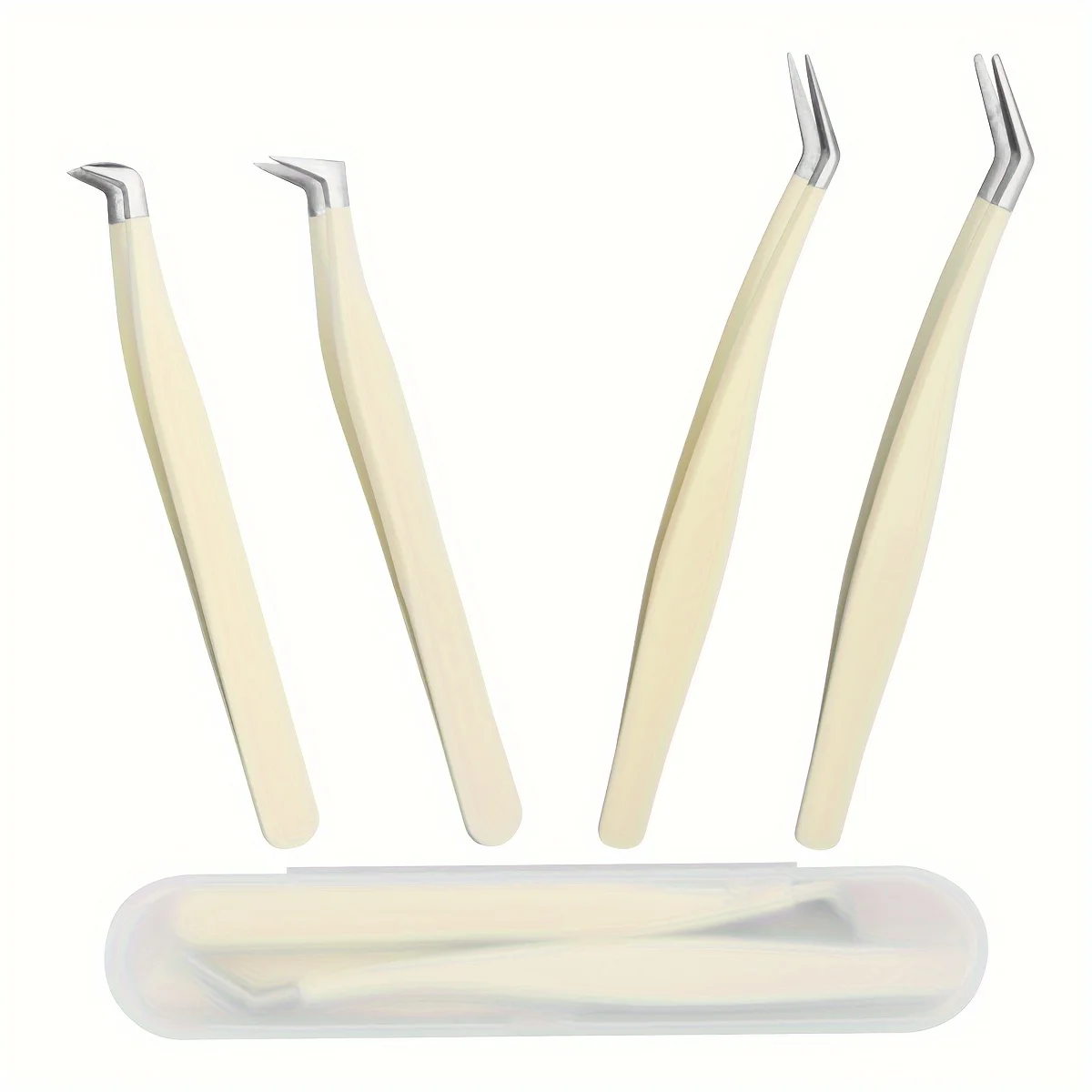 Multifunctional Eyebrow Clip and Tweezers Set, Portable Eyelash Extension Curler, Lightweight, Unscented, with Storage Organizer