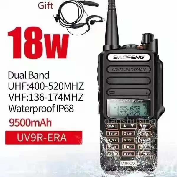 BAOFENG UV9R-ERA 18W Waterproof Marine VHF Radio UV-5R Long Range Walkie Talkie for Outdoor & Road Trip