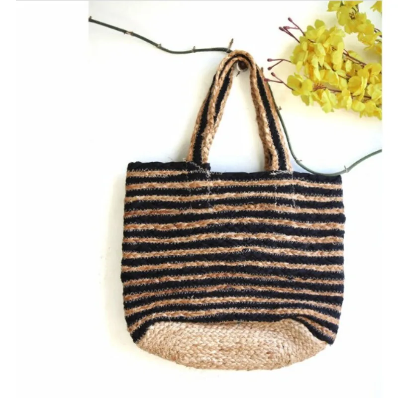 

Bags Hand Braided 100% Jute Handbag Shoulder Beach Bag Casual fashion Tote Bag