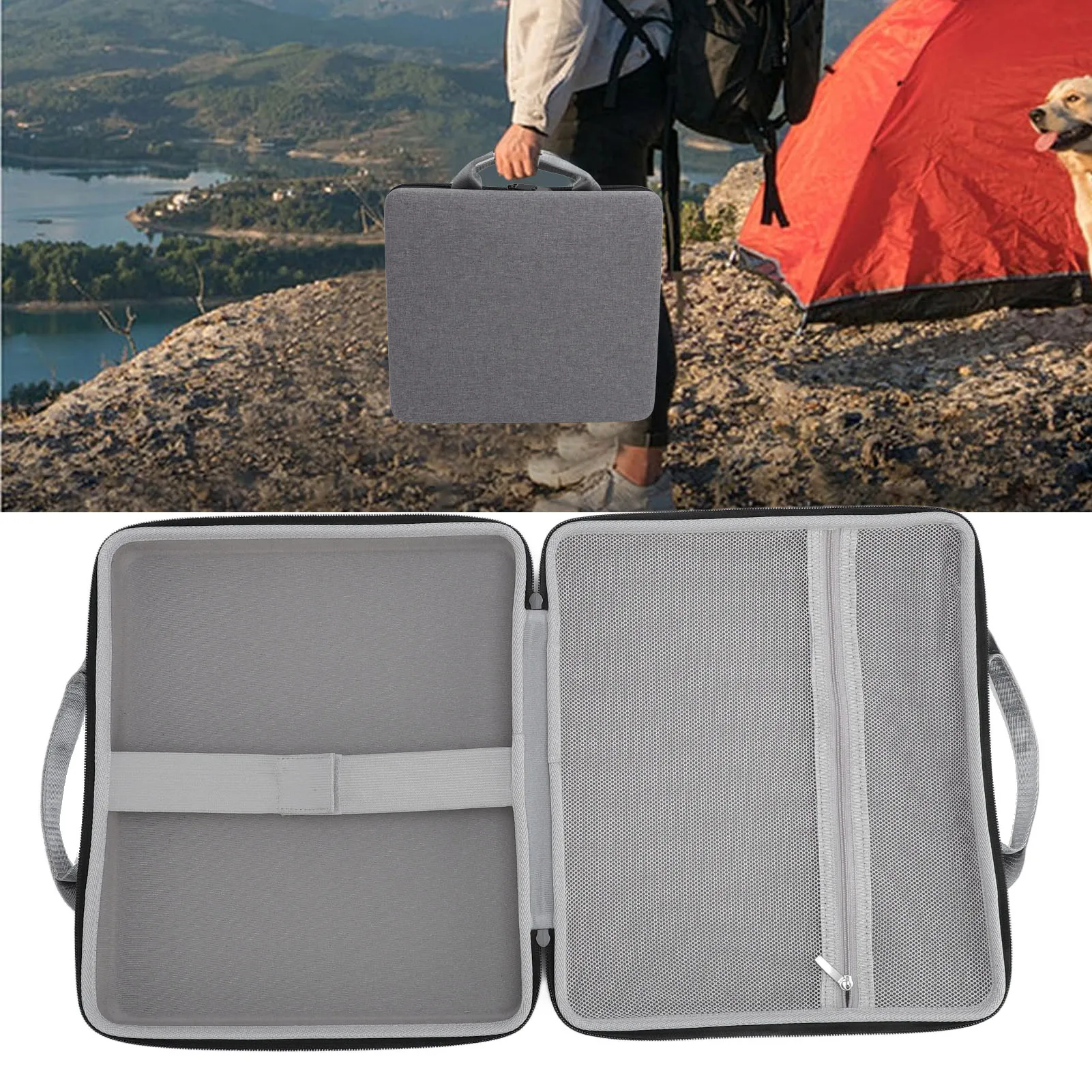 

Чехол для мини-набора посуды Жесткий чехол для мини-набора посуды Нейлоновая эргономичная ручка Защита от царапин для крепления трубы Адаптер Кабель питания