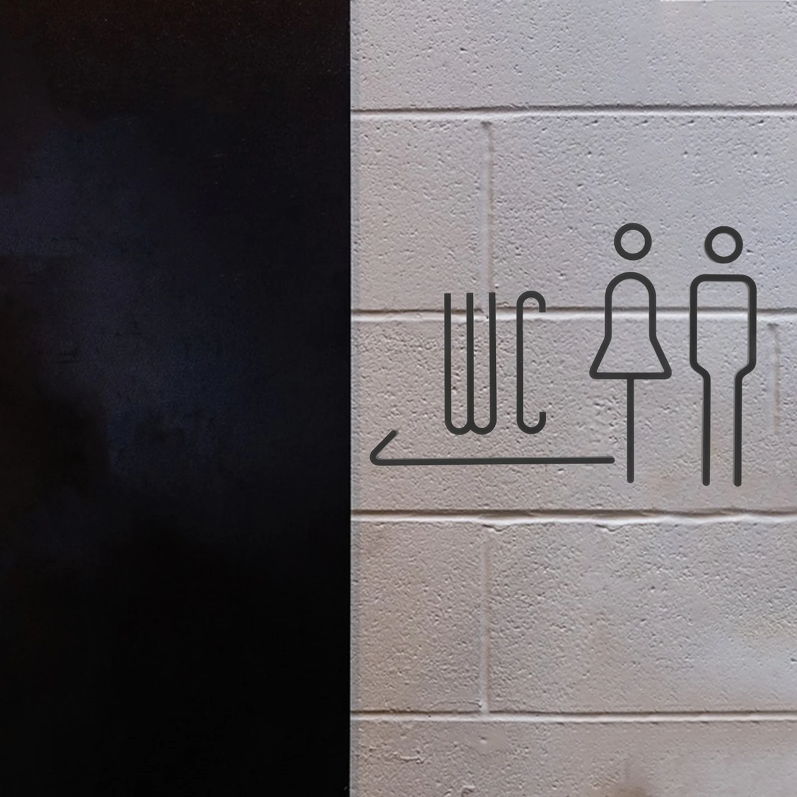 

Modern 3D Toilet Sign Easy Install Male Female Symbols Business Hotel Washroom Sticker Decal Decor Men and Women Bathroom Signs