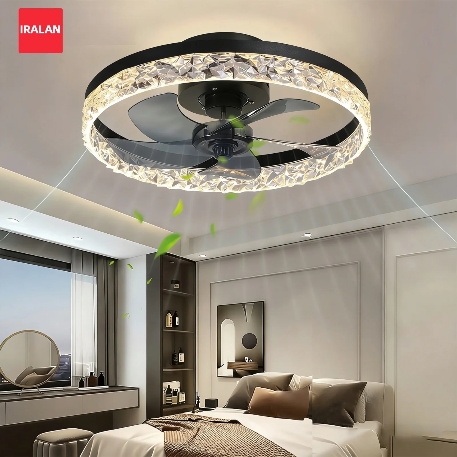 

Intelligent Cool Electric Fan LED Modern Simple Round Smart Ceiling Fan with Light Decoration Fans for Home Bedroom Study Fan